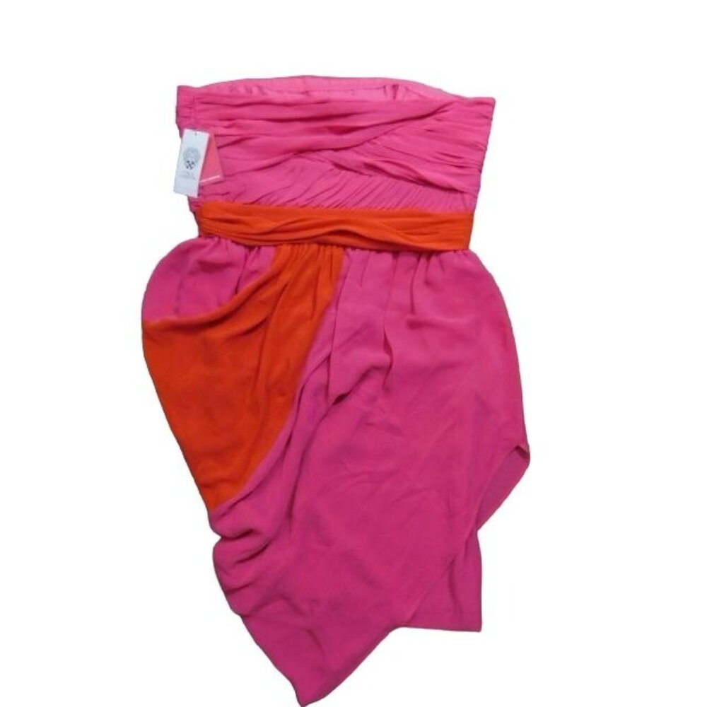 Vince Camuto Size 8 Strapless Cocktail Pink Bandage Flowy Dress NWT $150 - Picture 3 of 3